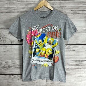 The Simpsons Universal Studios Best Vacation Ever! Men’s Gray Tee Shirt Small